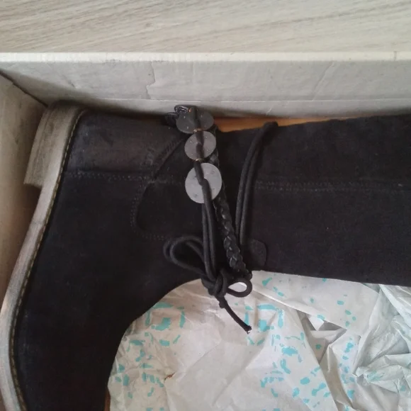 Musse & Cloud Over The Knee Black Elegant Black Boots - Picture 3 of 6